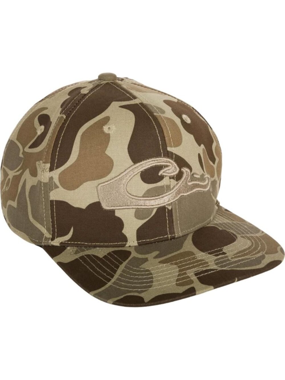 Camo Flat Bill Cap for Hunting | Six-Panel Design, Adjustable Snapback, One Size